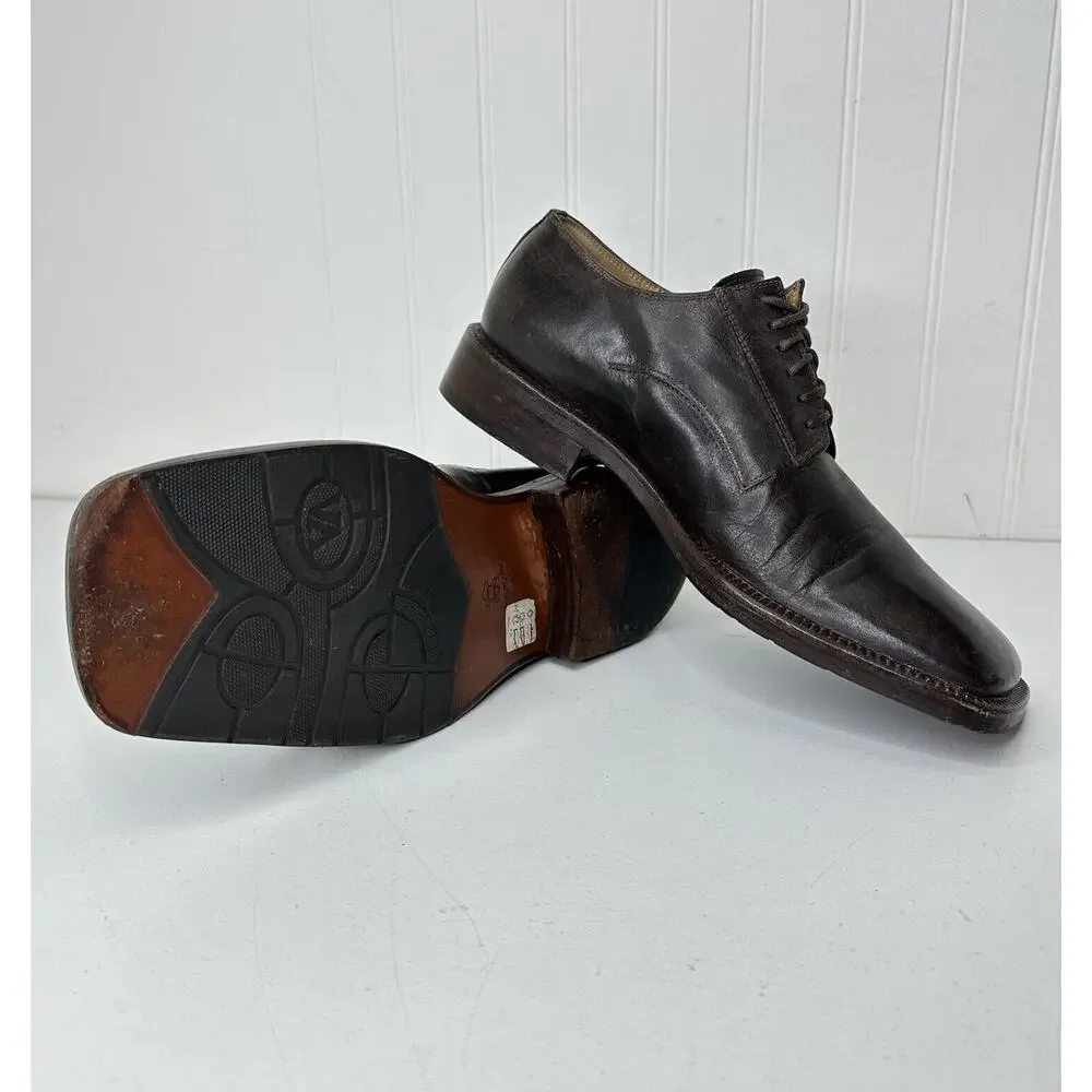 Avventura Brown Leather Dress Shoes Mens Oxfords Made In Spain Size 41 (9-9.5)